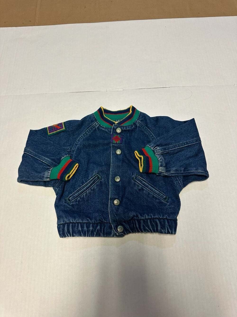 Vintage Little Levi's 80s Denim Bomber Jacket Made in USA 3T